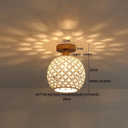 Modern hollow white and gold ceramic led ceiling lights living room