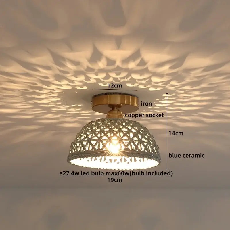 Modern hollow white and gold ceramic led ceiling lights living room