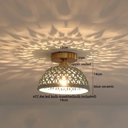 Modern hollow white and gold ceramic led ceiling lights living room
