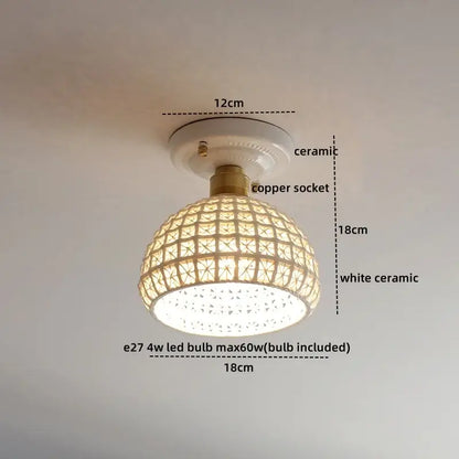 Modern hollow white and gold ceramic led ceiling lights living room