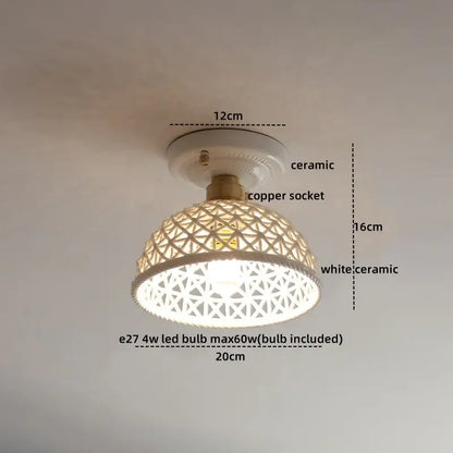 Modern hollow white and gold ceramic led ceiling lights living room
