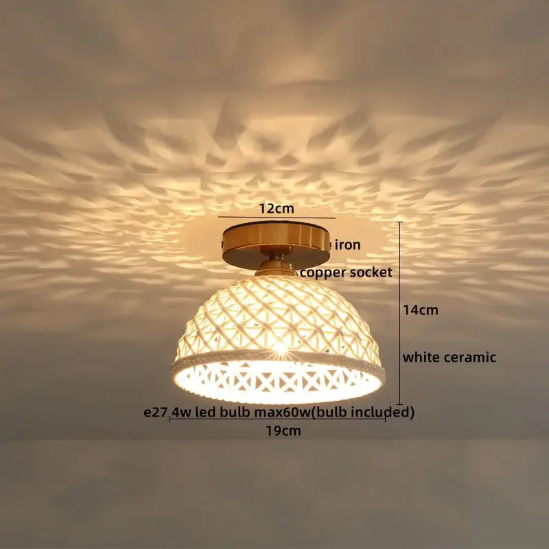 Modern hollow white and gold ceramic led ceiling lights living room