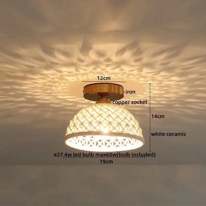 Modern hollow white and gold ceramic led ceiling lights living room