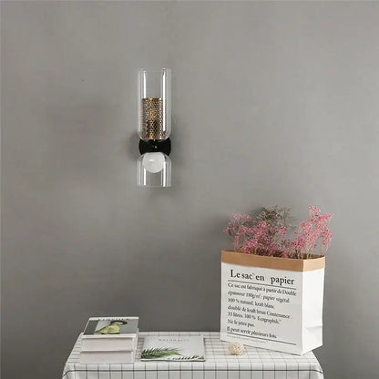 Modern honeycomb glass double headed led wall lamp bedroom sconce