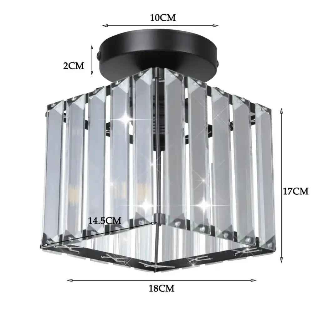 Modern industrial black crystal ceiling chandelier living room light