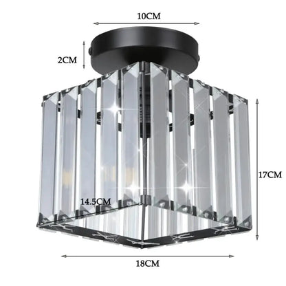 Modern industrial black crystal ceiling chandelier living room light