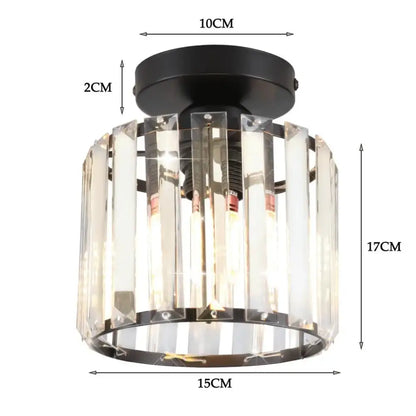Modern industrial black crystal ceiling chandelier living room light