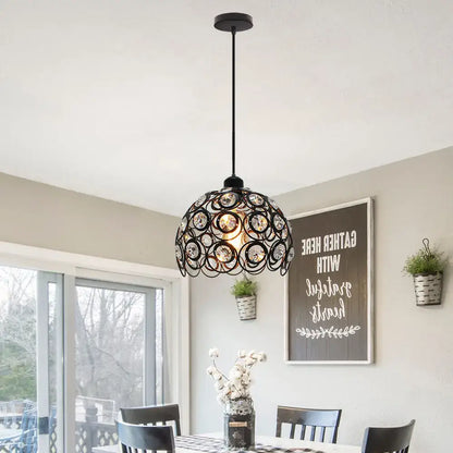 Modern industrial black crystal k9 pendant lamp for kitchen island