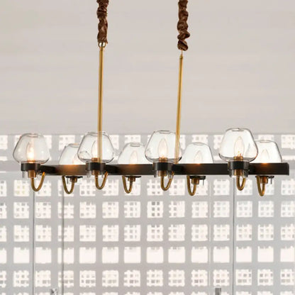 Modern industrial black & gold island chandelier kitchen led light