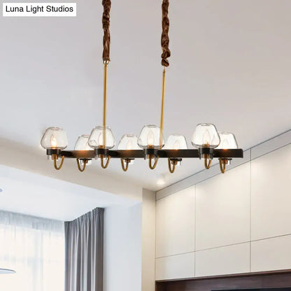 Modern industrial black & gold island chandelier kitchen led light