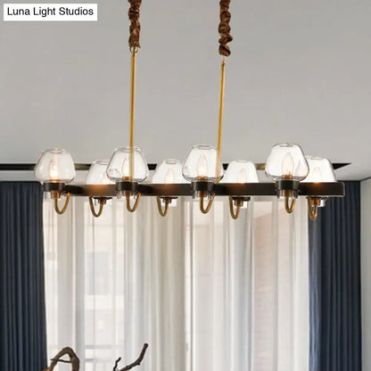 Modern industrial black & gold island chandelier kitchen led light