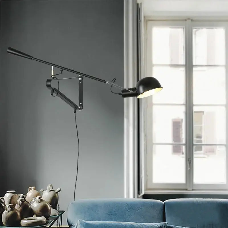 Modern industrial black & white dimmable led wall lamp bedroom light