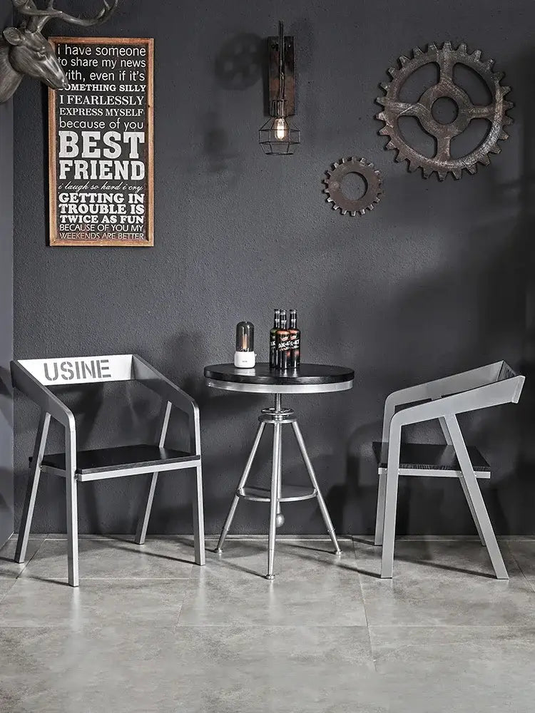 Modern industrial chrome adjustable dining chair for kitchen bar