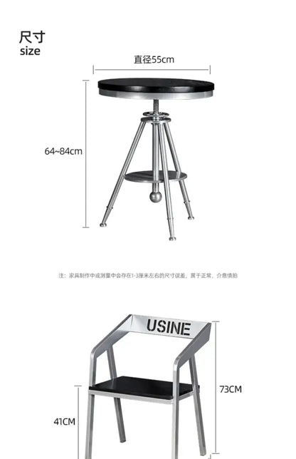 Modern industrial chrome adjustable dining chair for kitchen bar