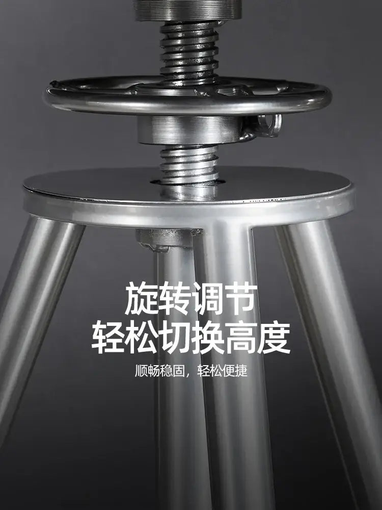 Modern industrial chrome adjustable dining chair for kitchen bar