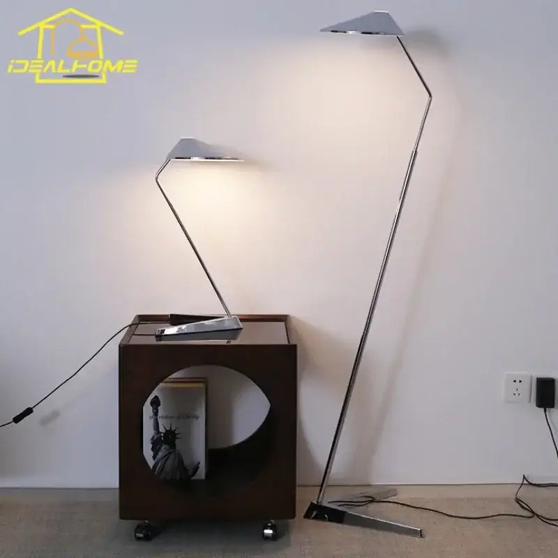 Modern industrial chrome floor lamp living room iron art decorative