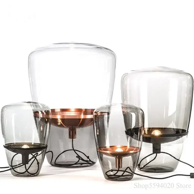 Modern industrial copper glass balloons floor lamp living room