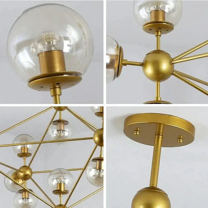 Modern industrial glass bean pendant light living room chandelier