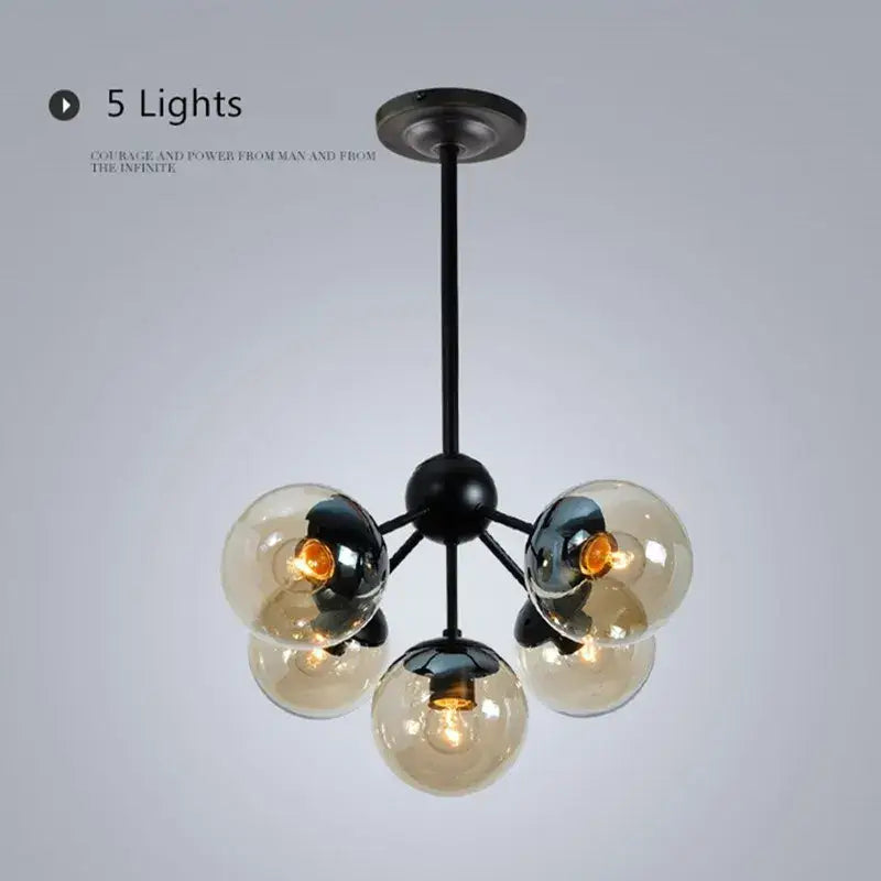 Modern industrial glass bean pendant light living room chandelier