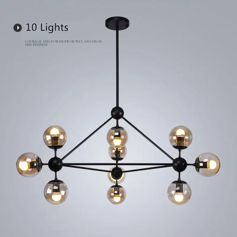 Modern industrial glass bean pendant light living room chandelier