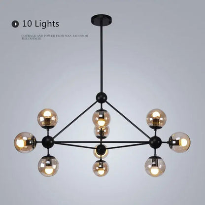 Modern industrial glass bean pendant light living room chandelier
