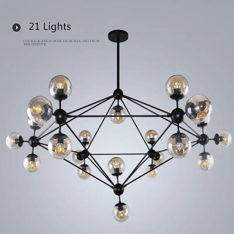Modern industrial glass bean pendant light living room chandelier
