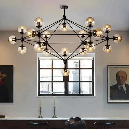 Modern industrial glass bean pendant light living room chandelier