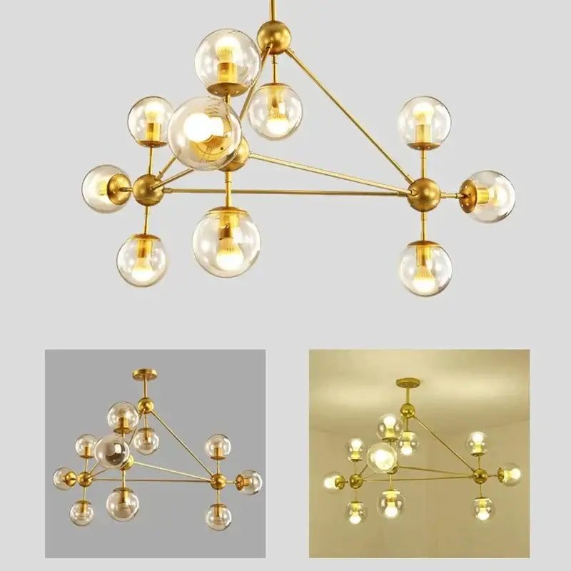 Modern industrial glass bean pendant light living room chandelier