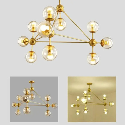 Modern industrial glass bean pendant light living room chandelier