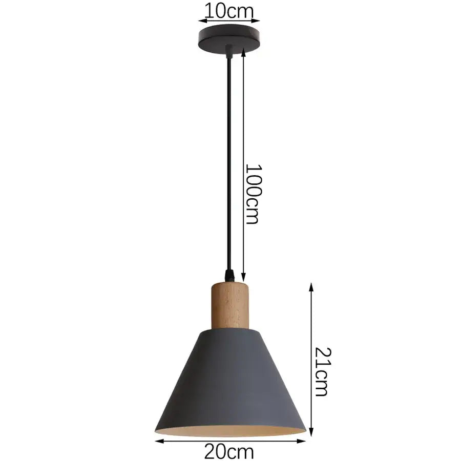 Modern industrial gray & black pendant light – living room geometric