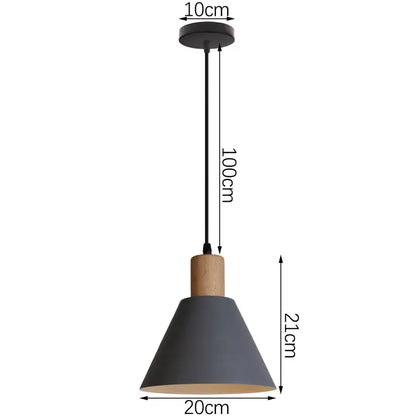 Modern industrial gray & black pendant light – living room geometric