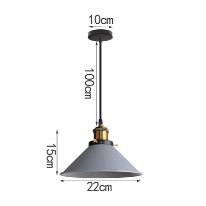 Modern industrial gray & black pendant light – living room geometric