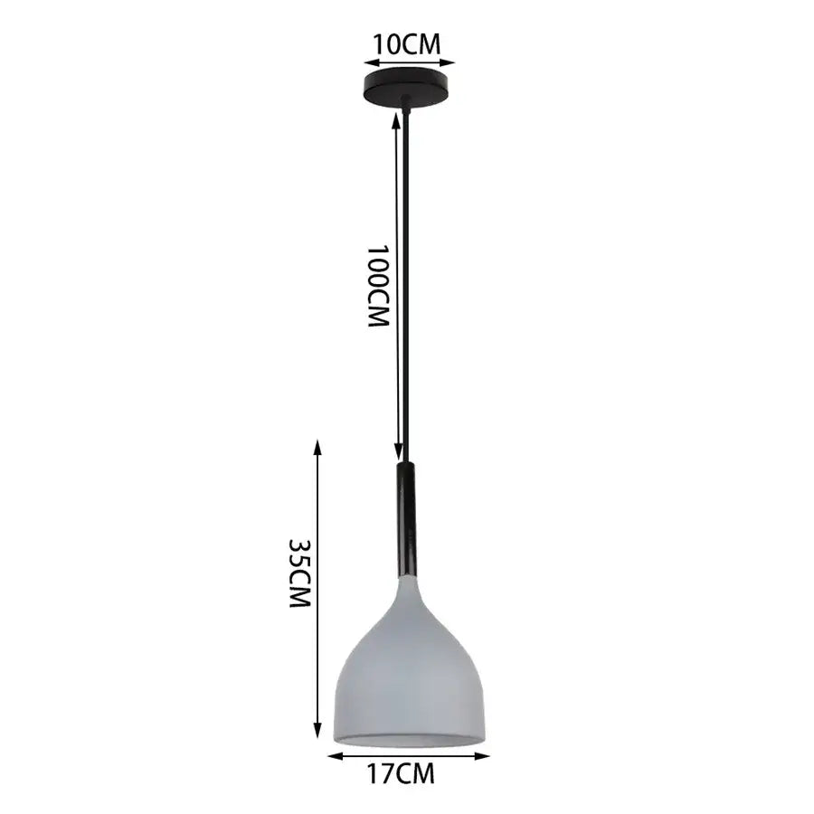 Modern industrial gray & black pendant light – living room geometric