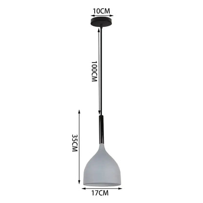 Modern industrial gray & black pendant light – living room geometric