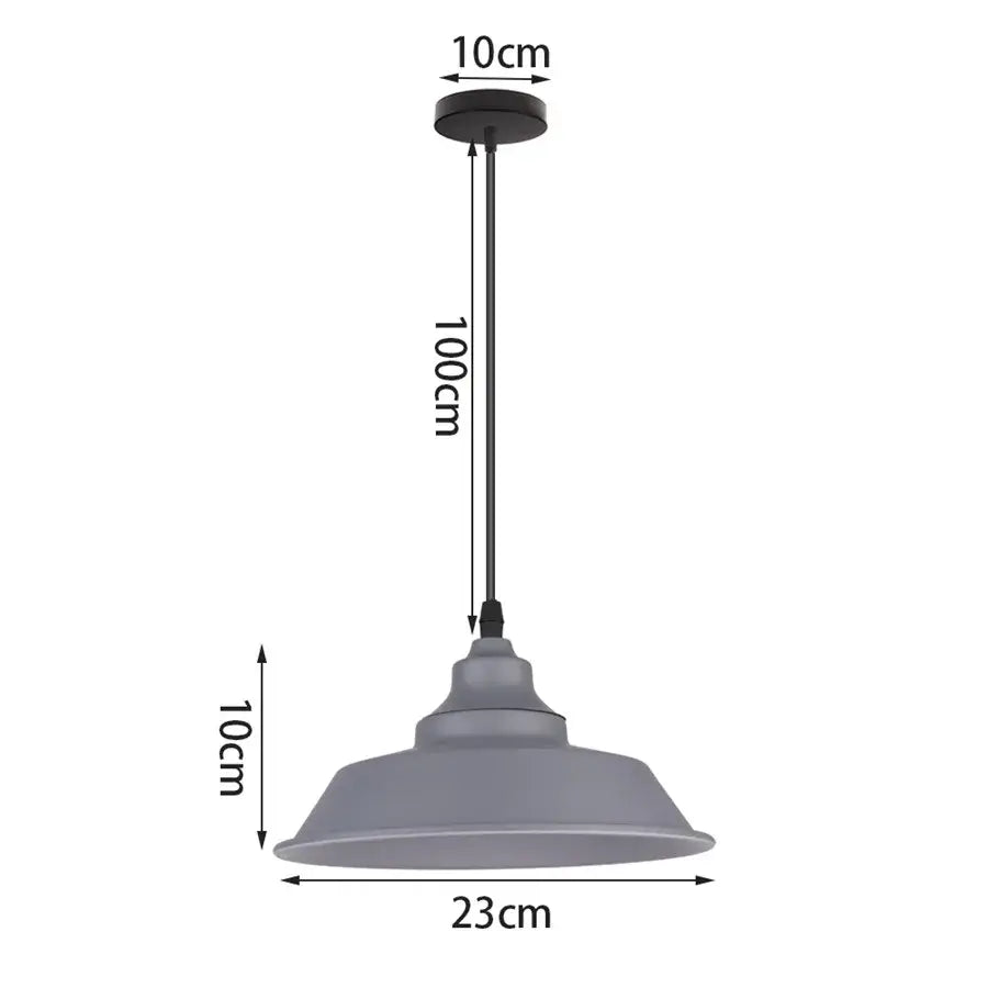Modern industrial gray & black pendant light – living room geometric