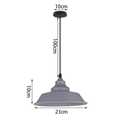 Modern industrial gray & black pendant light – living room geometric
