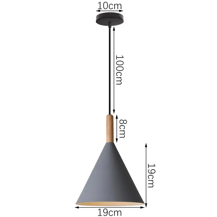 Modern industrial gray & black pendant light – living room geometric