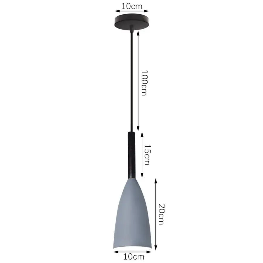 Modern industrial gray & black pendant light – living room geometric