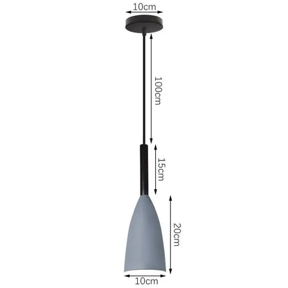 Modern industrial gray & black pendant light – living room geometric