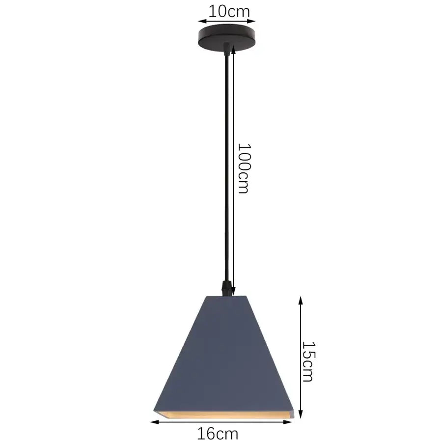 Modern industrial gray & black pendant light – living room geometric