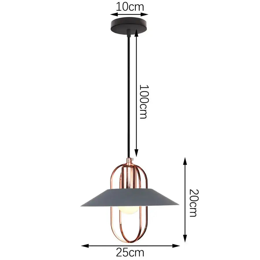 Modern industrial gray & black pendant light – living room geometric