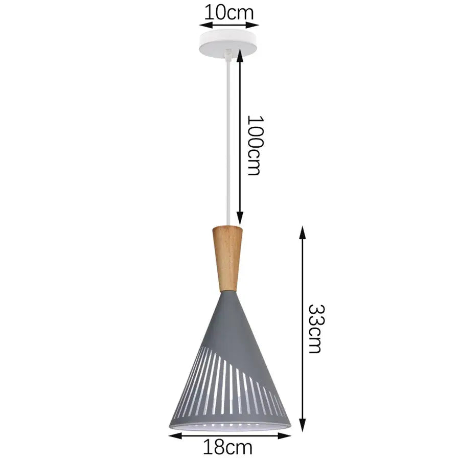 Modern industrial gray & black pendant light – living room geometric