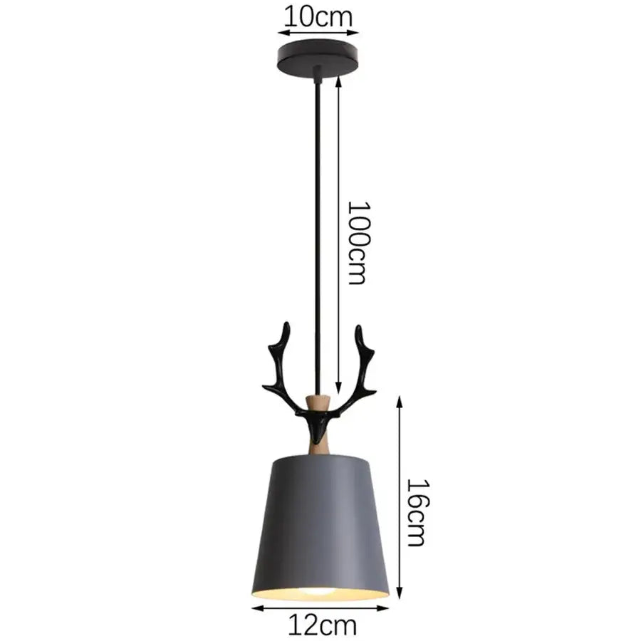 Modern industrial gray & black pendant light – living room geometric