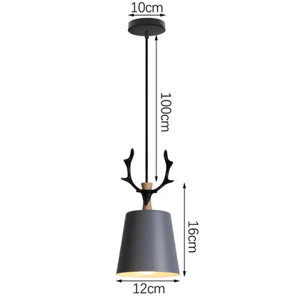 Modern industrial gray & black pendant light – living room geometric