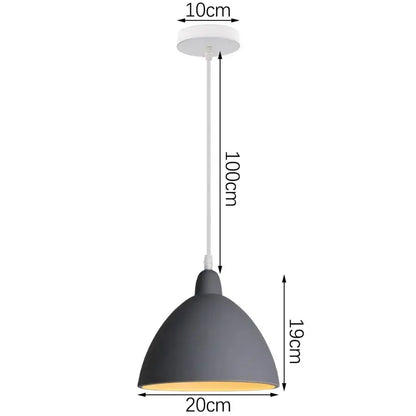 Modern industrial gray & black pendant light – living room geometric