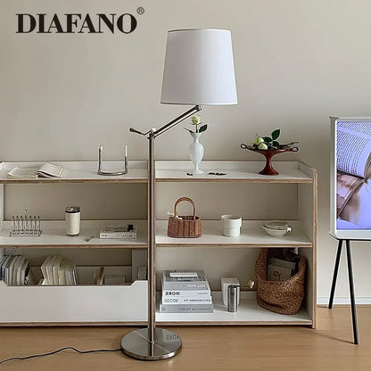 Modern industrial metallic led floor lamp for living room