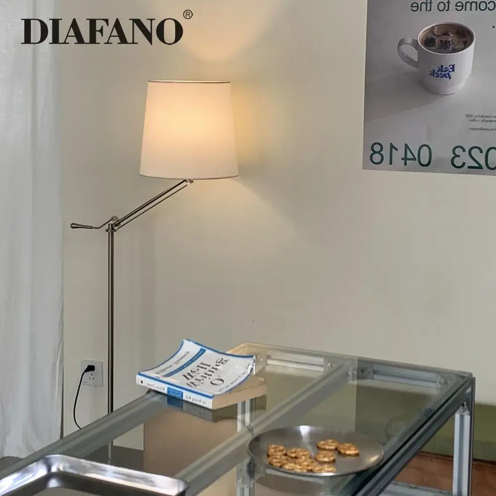 Modern industrial metallic led floor lamp for living room