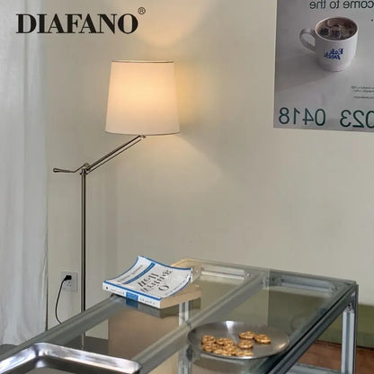 Modern industrial metallic led floor lamp for living room