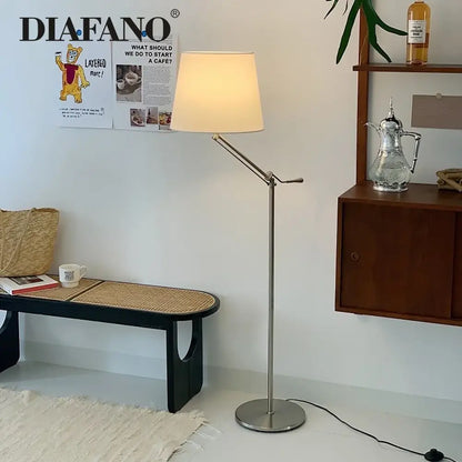 Modern industrial metallic led floor lamp for living room