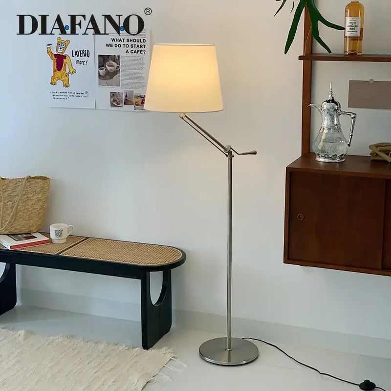 Modern industrial metallic led floor lamp for living room